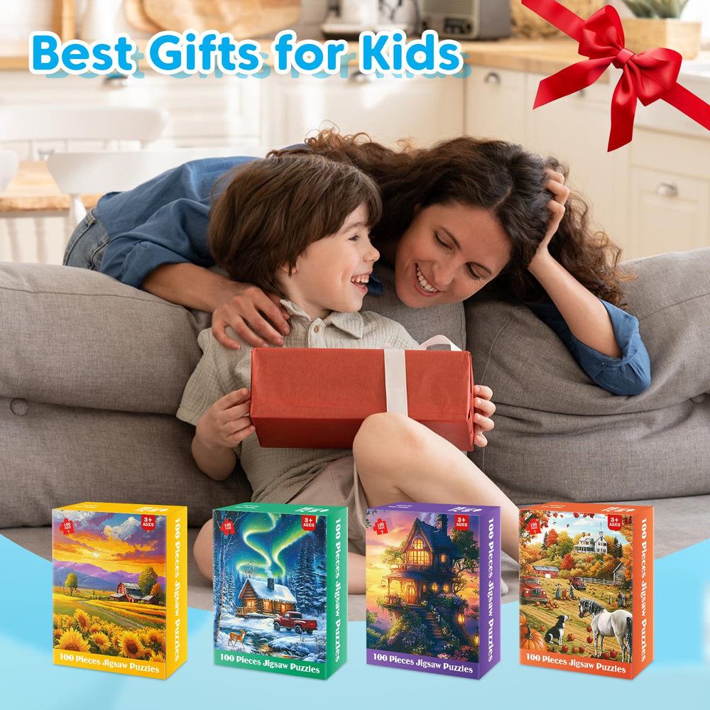 Bractowa Non-toxic Cardboard 100-piece puzzle—durable and safe for kids.