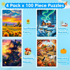 Bractowa Snowy Aurora 100-piece puzzle for cozy winter evenings.