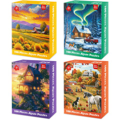 Bractowa Sunflower Farm 100-piece puzzle invites calm family bonding with vivid colors.