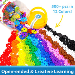 Brain Flakes rainbow ball design highlights open-ended play and sensory color exploration.