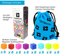 BrainSpark soft cotton storage bag keeps blocks organized after play.