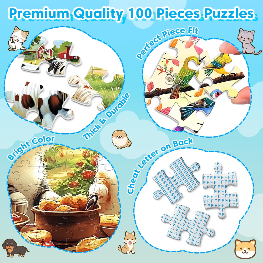 BraniacBits puppys playing by the river puzzle — playful scene encourages cooperative puzzle time