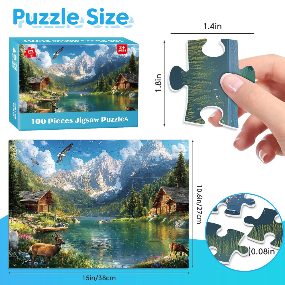 BraniacBits autumn scene puzzle, rich hues and clear shapes