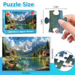 BraniacBits autumn scene puzzle, rich hues and clear shapes