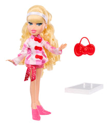 Cloe doll with embroidered pink mini skirt and Hello Kitty accents