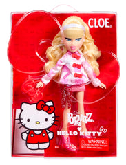 Bratz x Hello Kitty Cloe doll in pink plaid overcoat, ideal for imaginative play