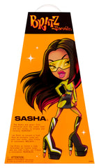 Bratz premium packaging design showcases Scorchin' Sasha display appeal.