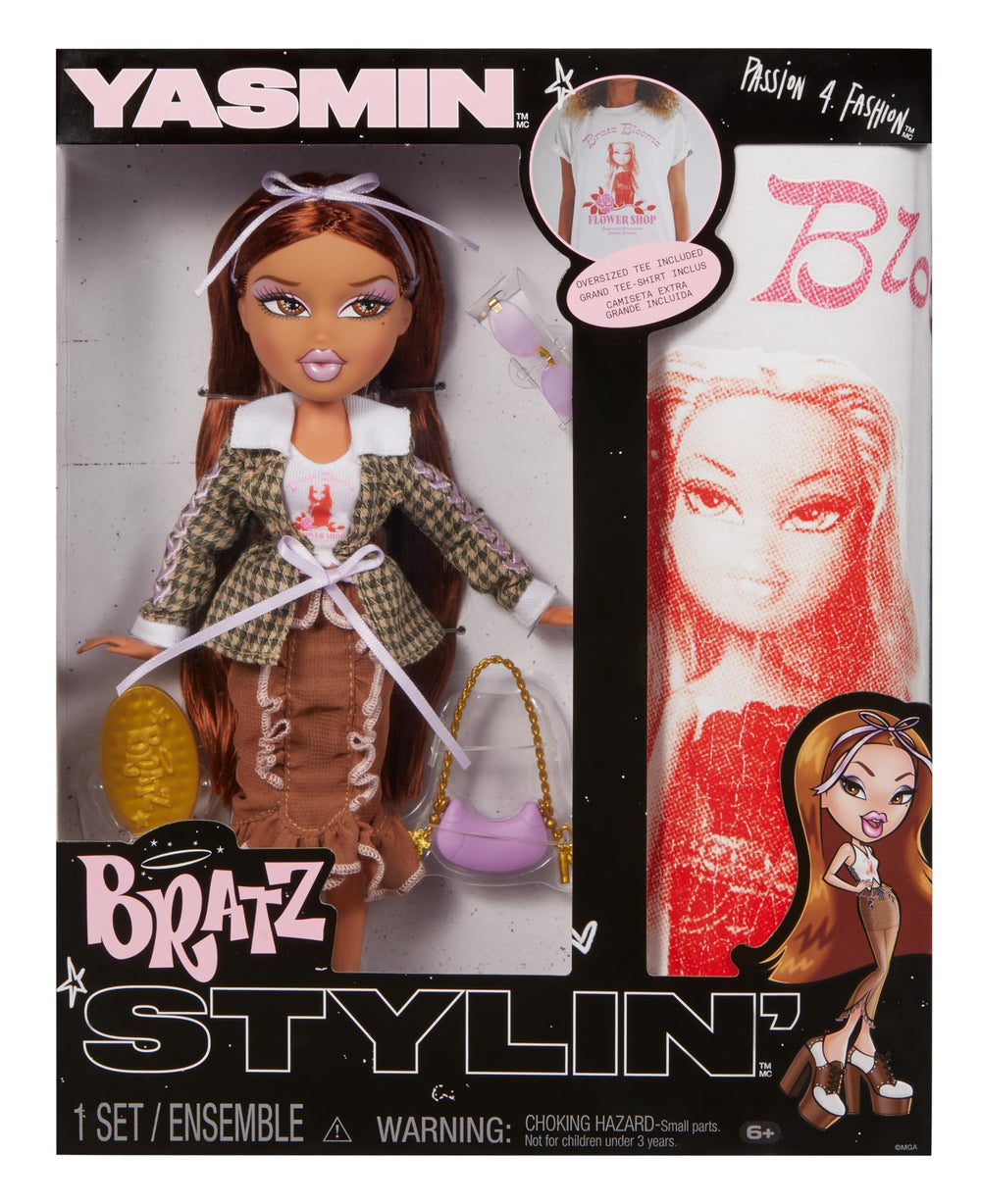 Bratz Stylin' Yasmin doll with full ensemble for imaginative fashion play.