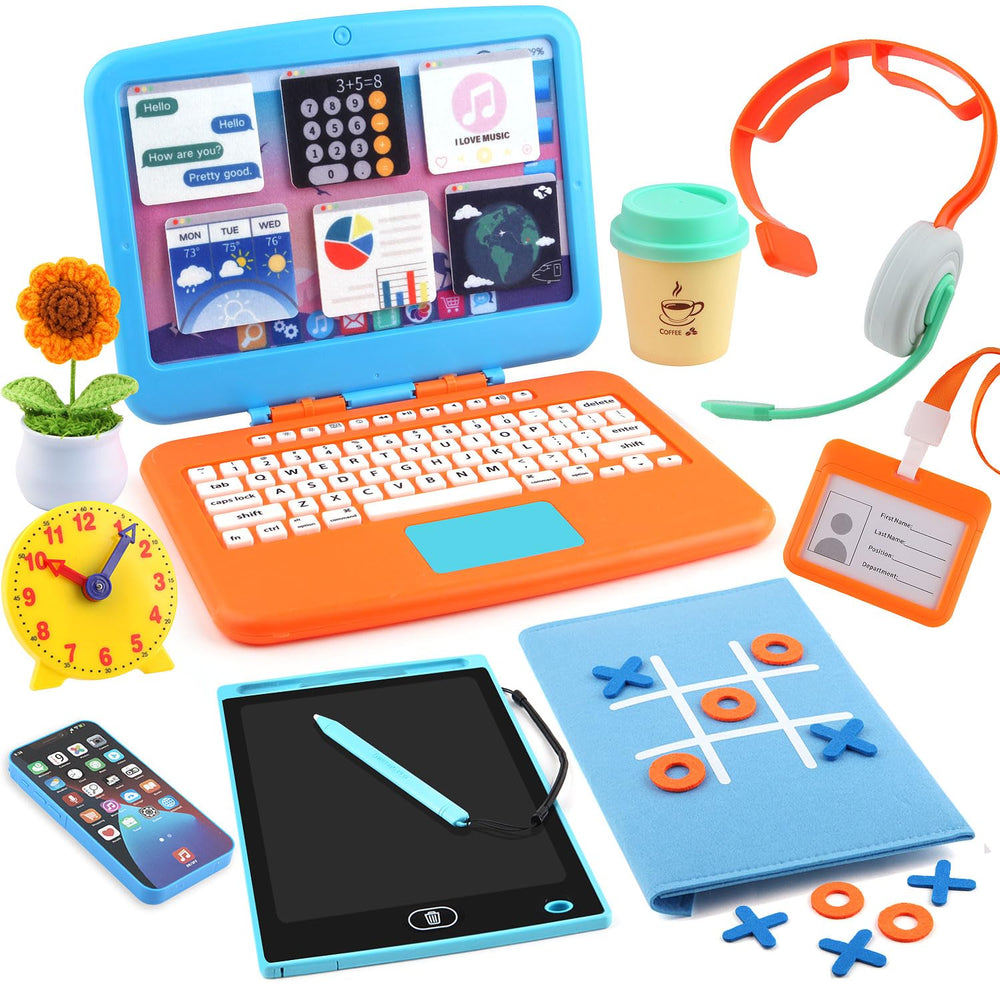 Bravilan pretend office laptop with clickable keys supports imaginative roleplay.
