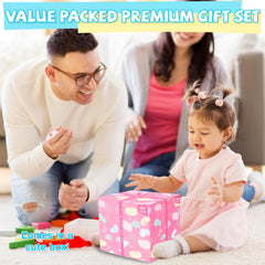 Bravmate Wooden Activity Cube sorting and stacking board helps hand-eye coordination and organization.