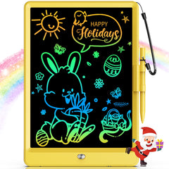 Bravokids 10-inch LCD writing tablet screen offers vibrant colors for safe, creative doodling.