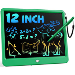 Bravokids 12-inch LCD writing tablet front view for mess-free drawing on the go.