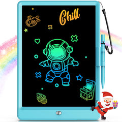 Bravokids 10-inch blue doodle board front view showing colorful screen for kids.