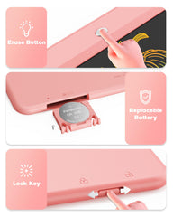 Bravokids doodle board erase button in action for quick clearing.