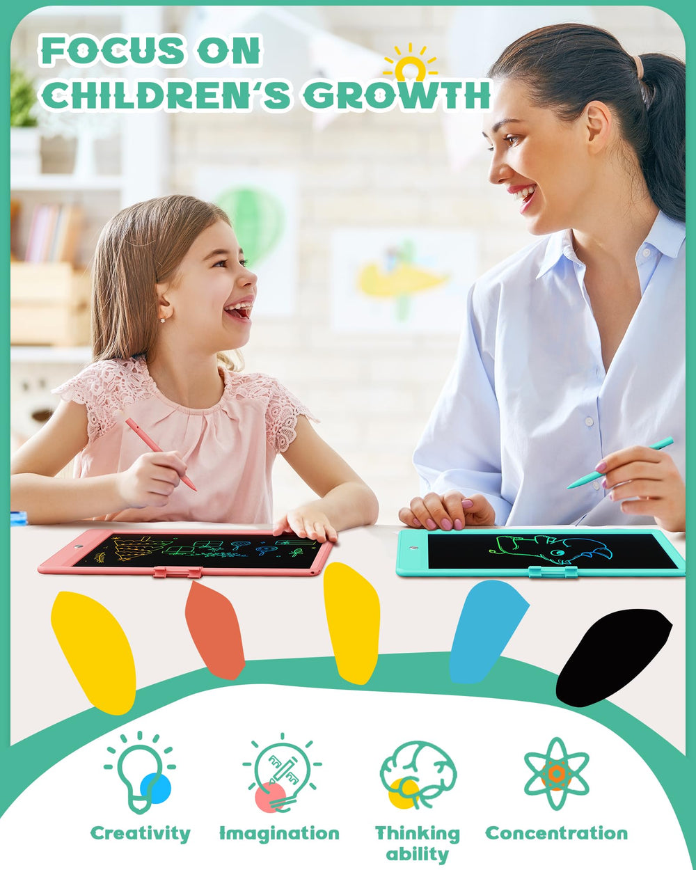 Bravokids round-corner durable plastic keeps little hands safe during play.