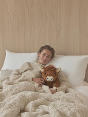 Brease Highland Cow plush face detail with a lifelike, adorable expression.
