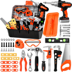 Breibowski Toddler Tool Set drill in action for safe pretend play and fine motor practice.