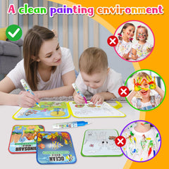 Bresdim Animal Theme Water Painting Book encourages fine motor skills through color reveal.