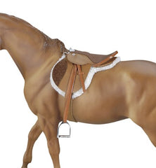 Breyer Devon Hunt Seat saddle on display with authentic styling for collectors