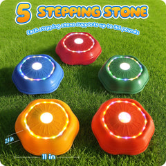 Brezlio stepping stones used indoors and outdoors for active kids.