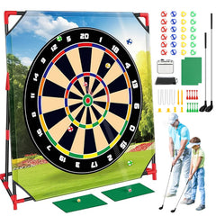 Brezzolife golf chipping game with stand, indoor or outdoor setup for family play.
