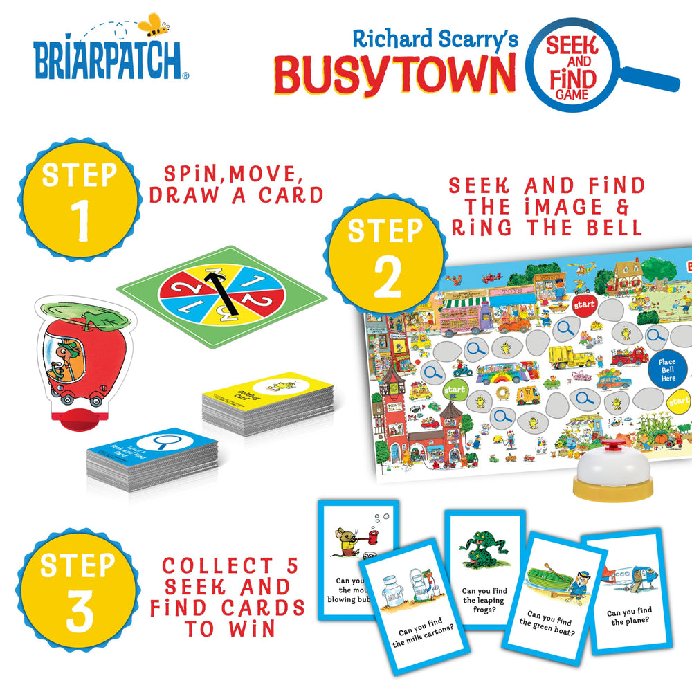 Briarpatch Busytown players flipping cards for quick learning sessions