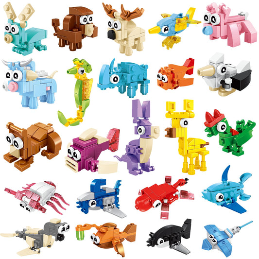 BRICHBROW animal building blocks 24-pack for creative play and hands-on learning