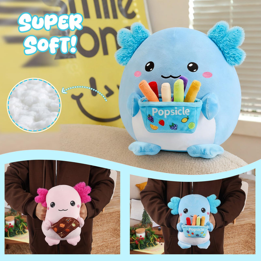 BRICHOEE axolotl plush showing durable stitching and details