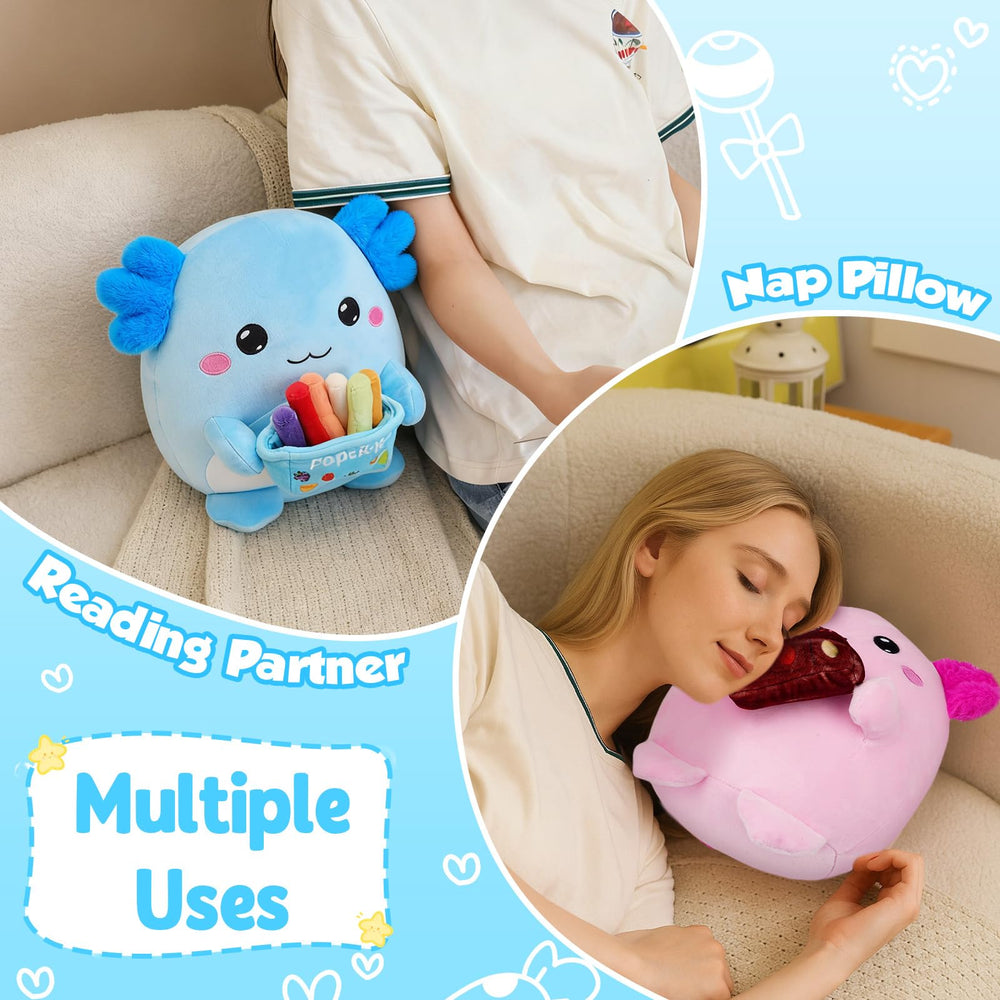 BRICHOEE axolotl plush in vacuum-pack packaging
