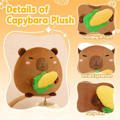 BRICHOEE Capybara plush close-up shows soft texture and details.
