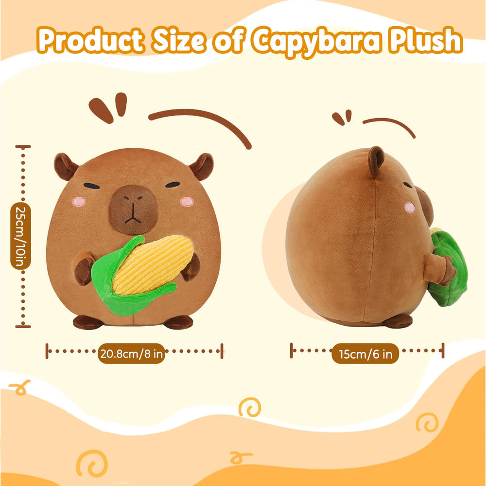 BRICHOEE Capybara plush with soft fur for cozy hugs.