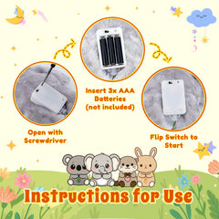 BRICHOEE portable plush toy fits on crib, desk, or travel bag