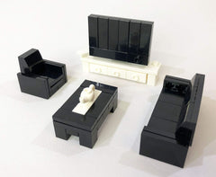 Brick Loot tv-set-detailed creates lifelike living rooms for play and display.