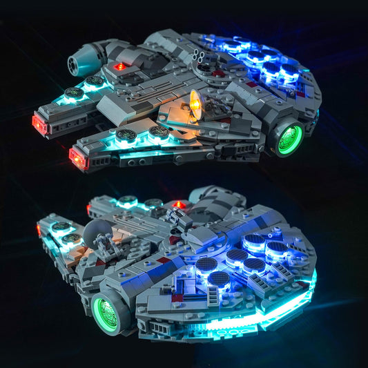 BrickBling 75375 Millennium Falcon light kit front view adds subtle glow to display