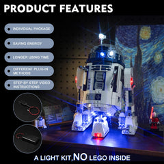 USB-powered BrickBling LED light for R2-D2 with flexible power options