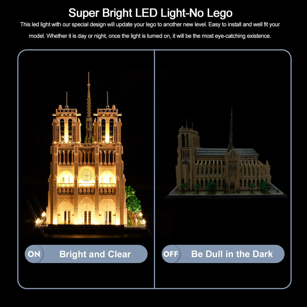 BrickBling illuminated Notre-Dame creates a striking centerpiece for any room