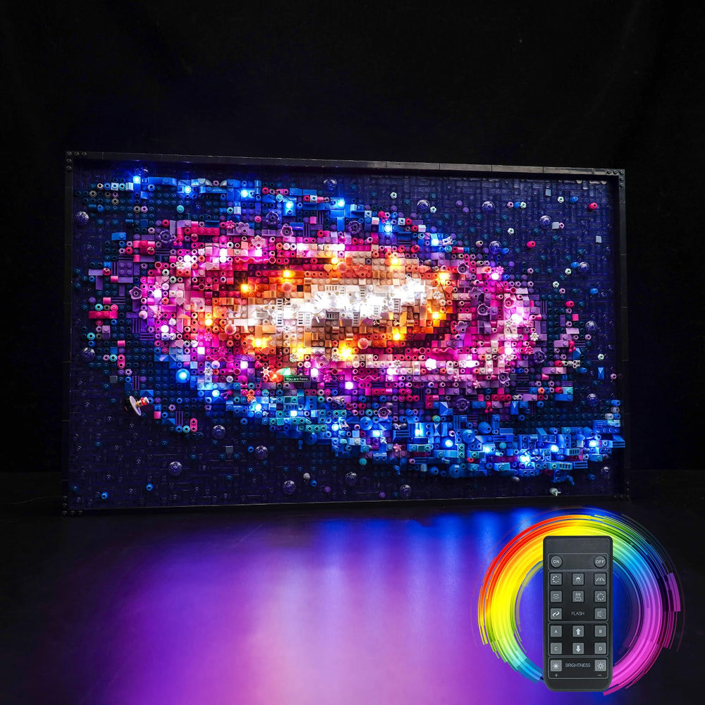 BrickBling Milky Way LED light kit illuminates the 31212 model for vivid display.