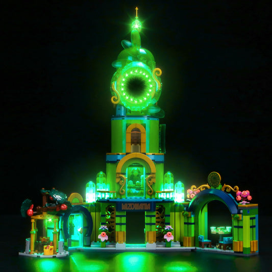 BrickBling Wicked Emerald City lighting kit contents for easy setup.