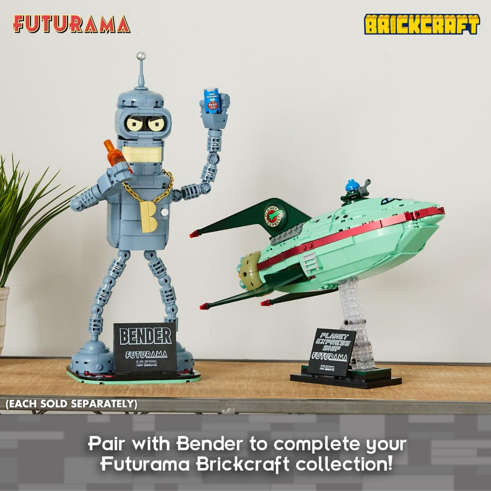 Brickcraft Futurama Planet Express Ship hands-on build for enthusiasts.