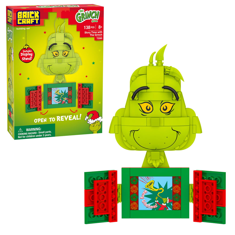 Brickcraft Grinch Story Time brick build set kit boosts imaginative play and storytelling