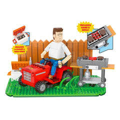 BrickCraft Hank Hill grill propane tank scene, ideal for collectors' display.