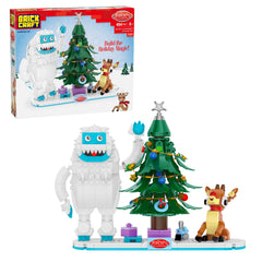 Brickcraft Rudolph Bumble Christmas tree display for festive family viewing.