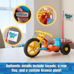 Brickcraft Stewie tassels and logo add authentic display details.