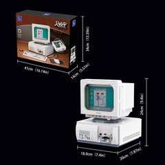 BRICKKK complete retro computer kit, compact display sculpture for shelves.