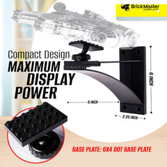 Brickmaster Displays Infinity Display Shelf 6in rotated 360 view for dynamic showcase of builds.