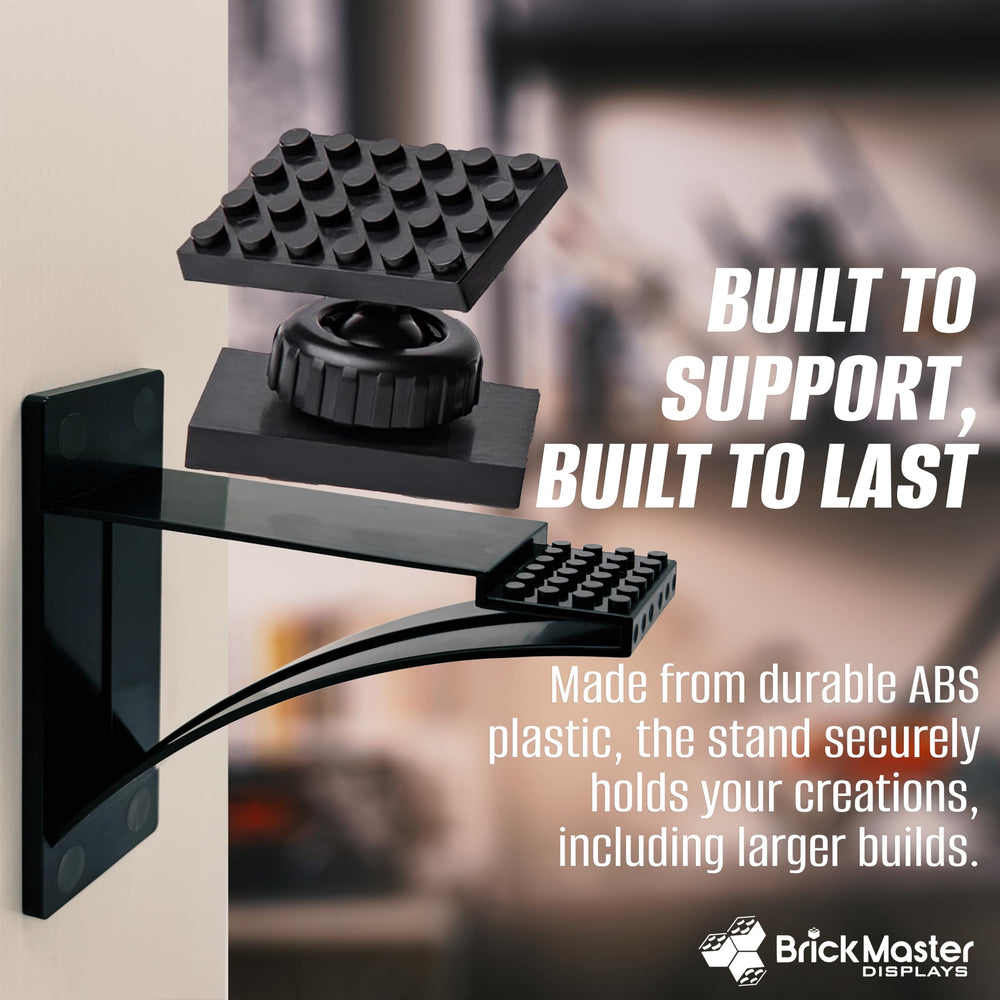 Brickmaster Displays Infinity Display Shelf durable ABS plastic supports large builds.