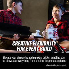 Brickmaster Displays durable ABS and plywood construction supports intricate builds