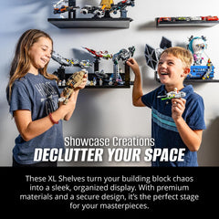 Brickmaster Displays generous 11 in depth and 20.5 in width for ample space