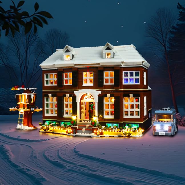 Brickshining LED lighting kit for LEGO Home Alone 21330—front view glow.