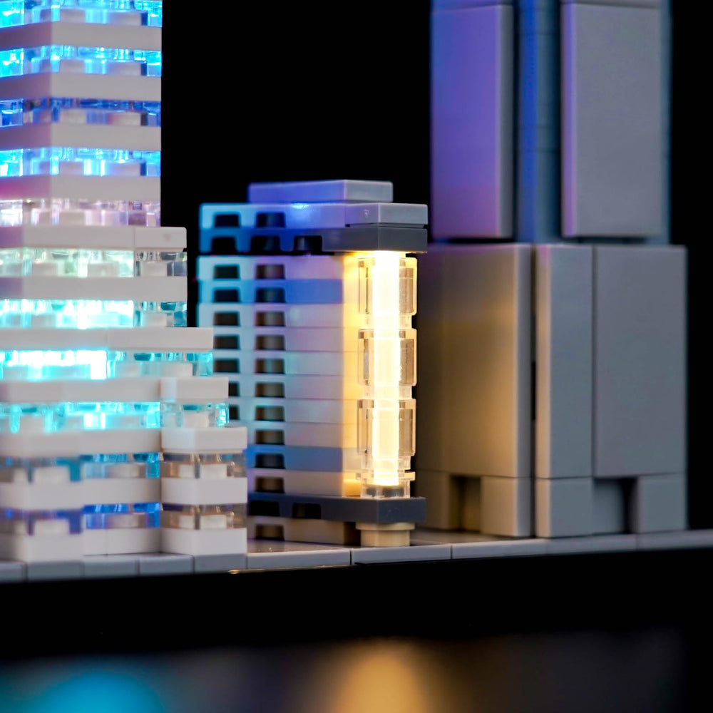 Brickshining skyline lighting energizes your display and enhances room ambiance.